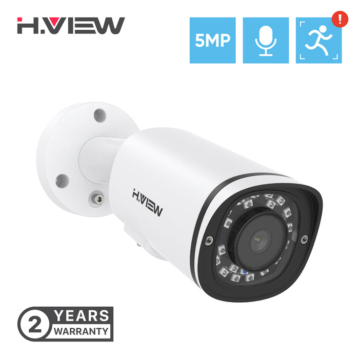 H.VIEW 5MP Bullet AI Camera  with SD Card Slot (HV-500G2A)