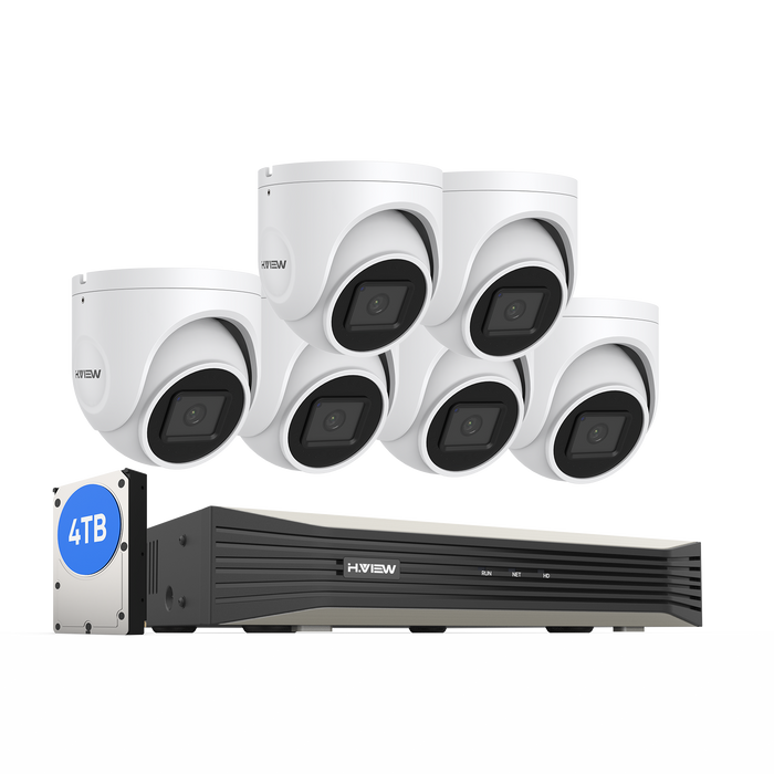 H.265 5MP PoE Security Camera System, 4Pcs Smart 5MP Wired PoE IP Cameras with AI Detection, Audio Record Dome Cameras, 5MP 8CH NVR, Support up to 6TB HDD for 24-7 Recording(HDD not Included)