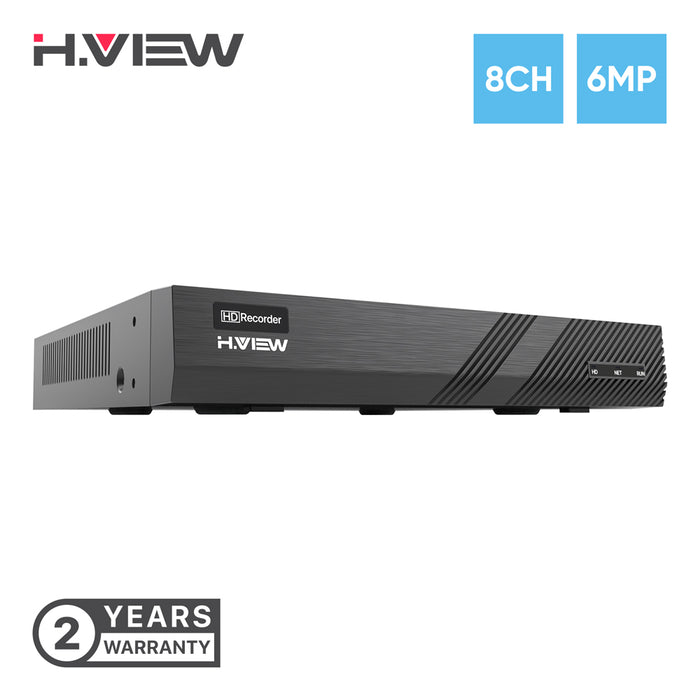 H.VIEW 6MP 8CH PoE NVR Supports 8 x 6MP IP Cameras (HDD Not Included)