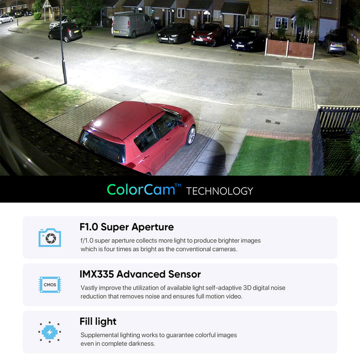 H.VIEW ColorCam UltraHD 6MP POE Full Color Night Vision Camera (HV-600E6A5)