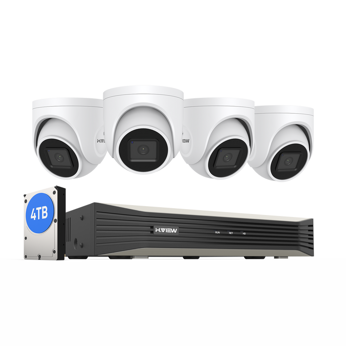 H.265 5MP PoE Security Camera System, 4Pcs Smart 5MP Wired PoE IP Cameras with AI Detection, Audio Record Dome Cameras, 5MP 8CH NVR, Support up to 6TB HDD for 24-7 Recording(HDD not Included)