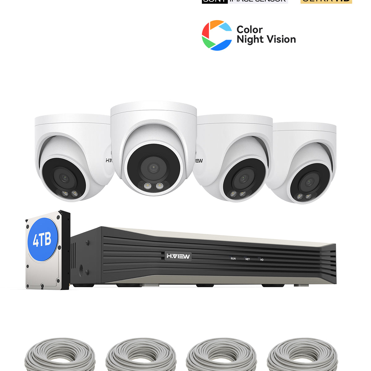 Color security system store with night vision